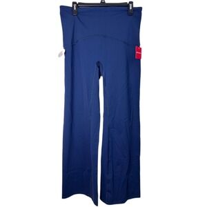 SPANX Booty Boost Yoga Pants 1X Petite Midnight Navy‎ Shaping Wide Leg